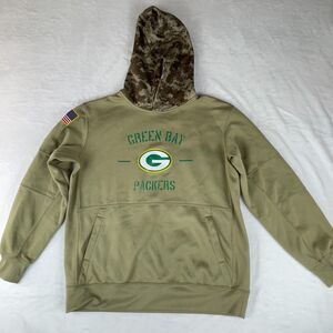 NFL Green Bay Packers Onfield Apparel Hoodie Football Mens M Green American Flag